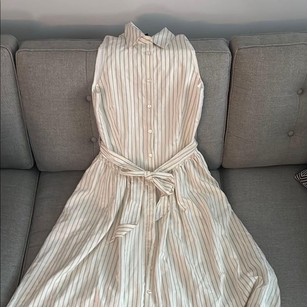 Steve Madden Cream Tan Pleated Midi Dress
